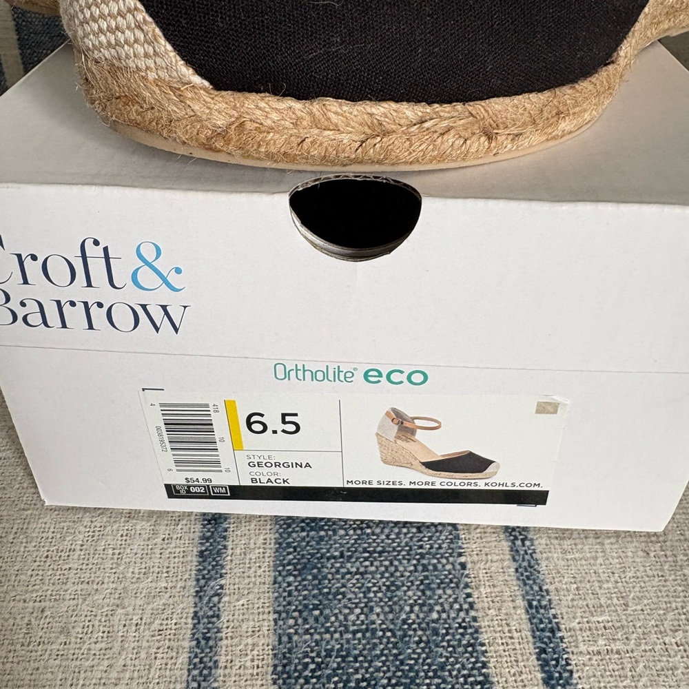 Croft & Barrow Black Wedge Sandals